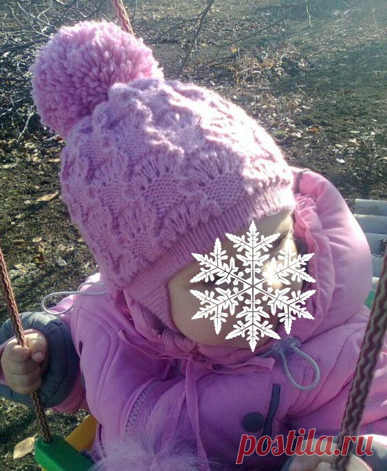 Двойная шапочка с ажуром / Вязание для  / В рукоделии