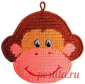 Как связать прихватку обезьянку крючком | Остров вязаной игрушки