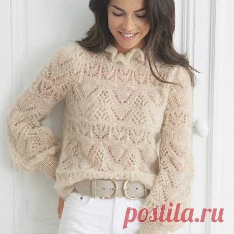 Ажурный джемпер из мохера