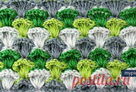 Простой и необычный многоцветный узор. МК