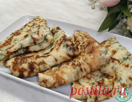 Сырные блины с зеленью – кулинарный рецепт