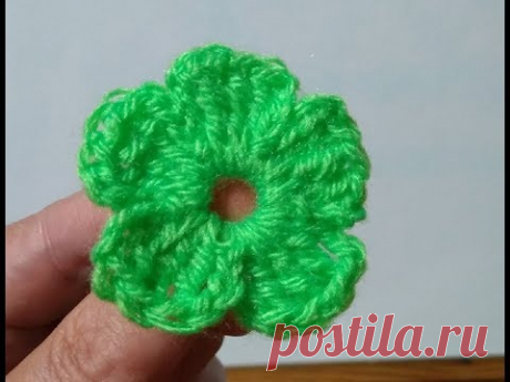 Crochet Flower For Beginners/ Как связать простой цветок крючком/ How to crochet flower