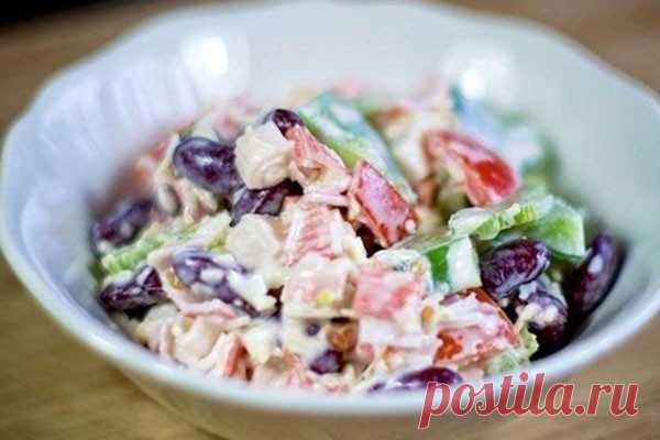 Салат с крабовыми палочками и фасолью — Женская страничка