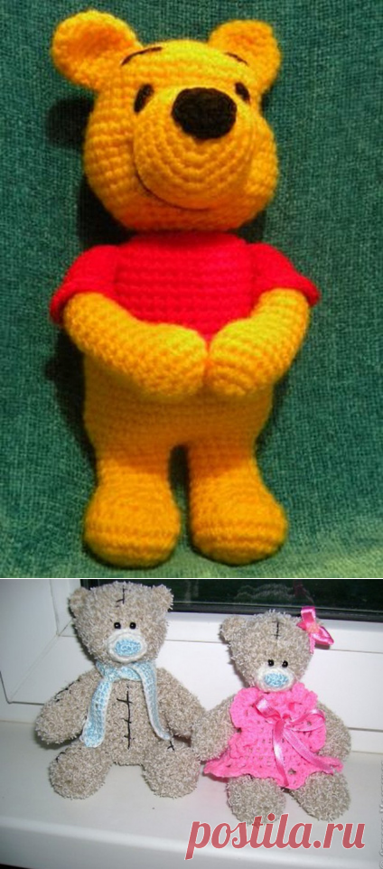Мишки Тедди и Винни — амигуруми крючком - делаем своими руками