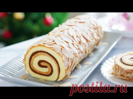 Рулет с миндальной соленой карамелью 🤤 / Карамельный соус / Карамельный крем-муслин