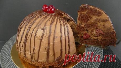 Шоколадный торт ПЬЯНАЯ ВИШНЯ в форме торта ПАНЧО! Очень вкусно и совсем несложно! | Ленивые рецепты с Анной Дашевской | Дзен