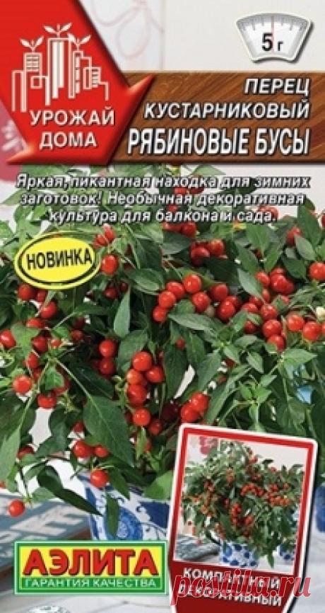Семена. Перец кустарниковый "Рябиновые бусы", раннеспелый (15 штук)
