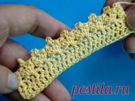 Вязание крючком - Урок 264 Кайма  crochê aula Crochet border - edge