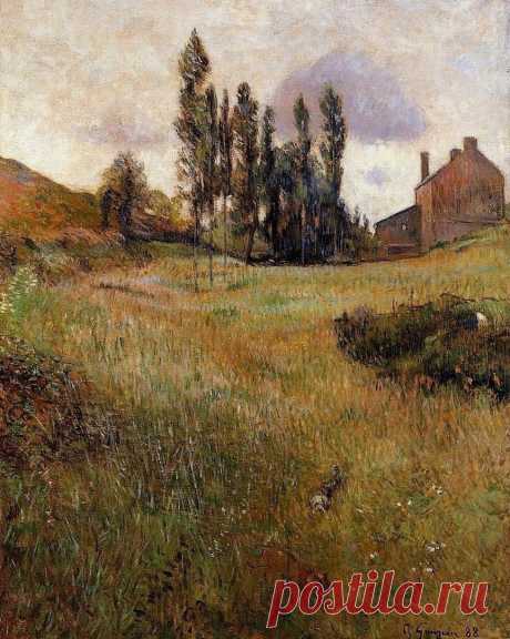 Художник Поль Гоген (Paul Gauguin, 1848-1903).
&quot;Собаки бегущие через поле&quot; (Course de chiens dans la prairie), 1888 г.