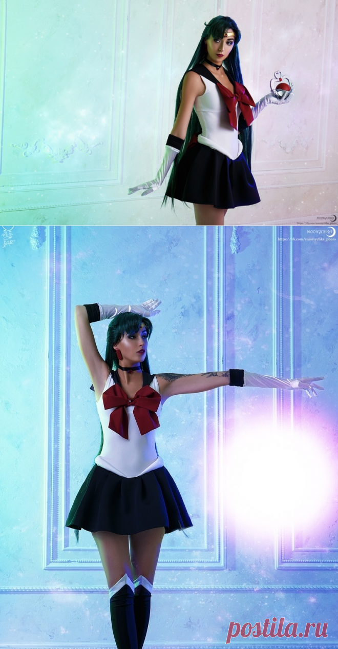 Очаровательная Лерочка Химера (Himera Cosplay) в образе Сейлор Плутон (Sailor Pluto) по мотивам «Сейлор Мун» (Sailor Moon)