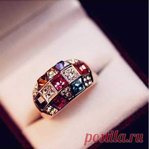 Новый продажа роскошный девушка красочные горный хрусталь палец ослепительно кольцо ювелирных изделий купить в магазине shanghai-super-store на AliExpress