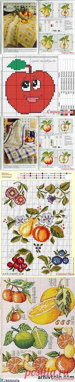 Вышивки для кухни. Можно расшить кухонное полотенце или салфетки.: Дневник группы "Клуб рукоделия" - Страна Мам