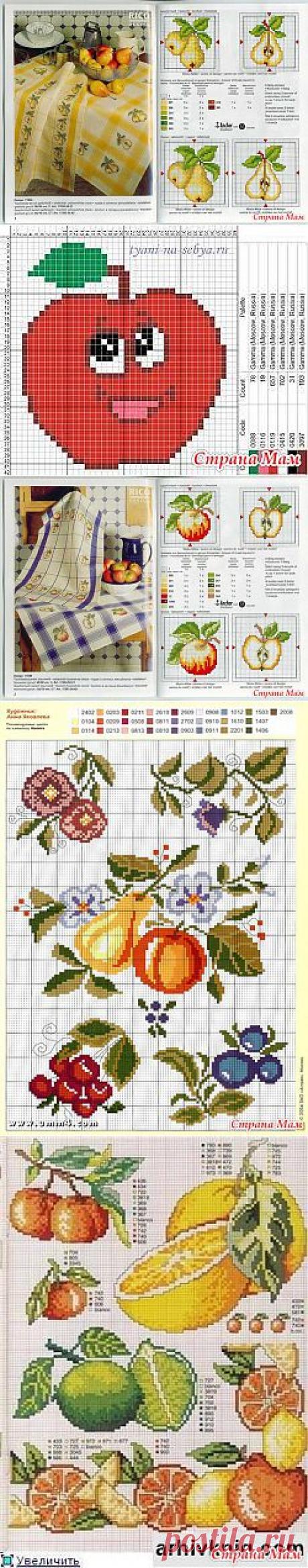 Вышивки для кухни. Можно расшить кухонное полотенце или салфетки.: Дневник группы &quot;Клуб рукоделия&quot; - Страна Мам