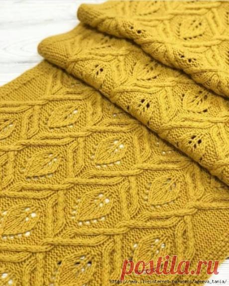 Шикарные узоры с растительным рисунком спицами