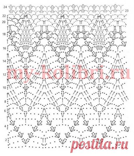 Пляжное платье крючком с ажурной кокеткой
