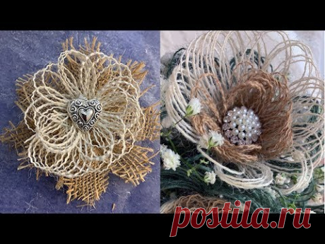 How To Make Burlap Fabric Flowers with Loops