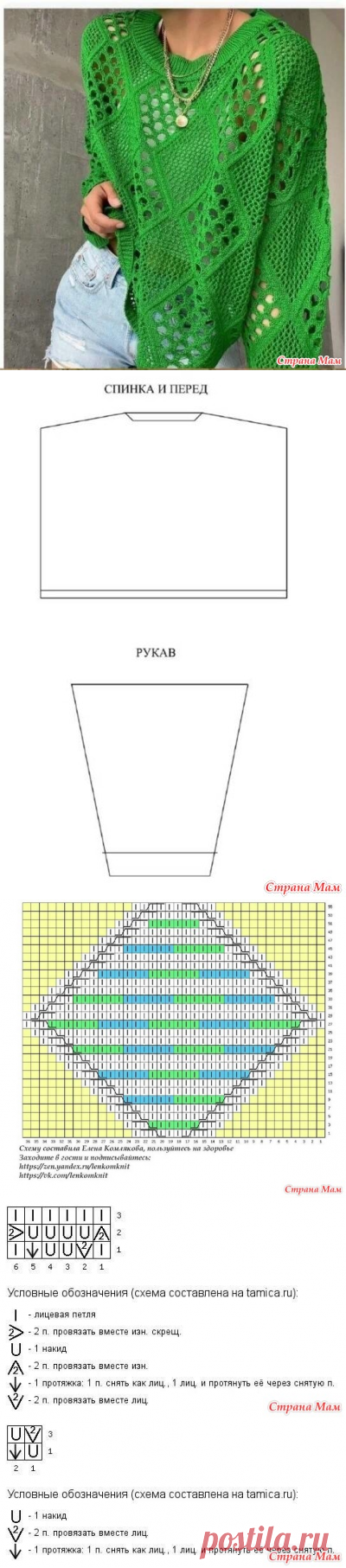 Всё самое модное: ромбы и сетка - Вязание - Страна Мам