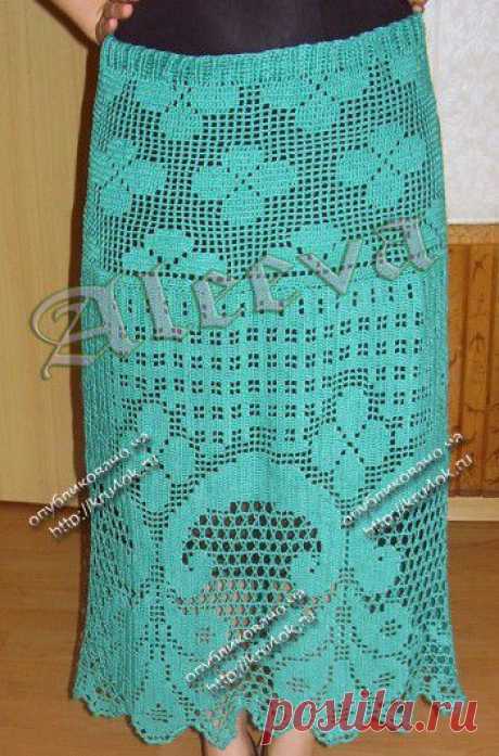 Вязаные юбки крючком со схемами вязания.