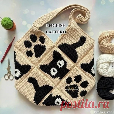 Сумка "Котики" крючком. Схема | Вязаные крючком аксессуары Сумка крючком..&nbsp;Сегодня я хочу поделиться с вами удивительным проектом &mdash; сумкой, связанной крючком! Это не просто аксессуар, а настоящее произведение искусства, созданное с любовью и заботой.&nbsp;Представьте, как вы гордо носите её, придавая своему образу уникальности! А если...