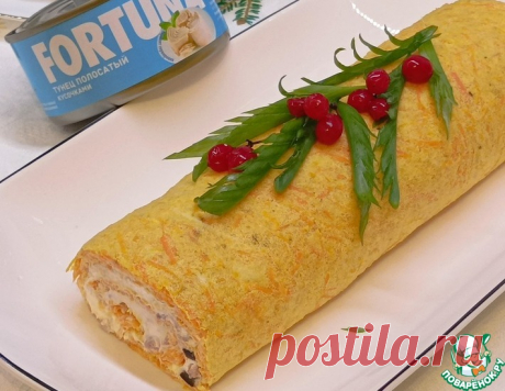 Закусочный морковный рулет – кулинарный рецепт