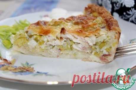 Луковый киш с беконом