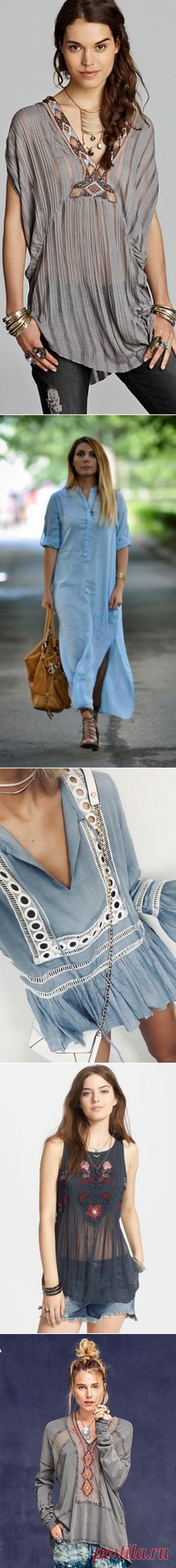 Free People Embellished Peasant Tunic available at Nordstrom Oh I LOVE this beautiful sexy blouse!!..K♥♥♥♥ | Bohemian Chic