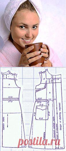 Выкройки женской одежды. Выкройка халата. | Иллюстрированные курсы по кройке и шитью. Как сшить халат? Выкройка женского домашнего халата бесплатно!