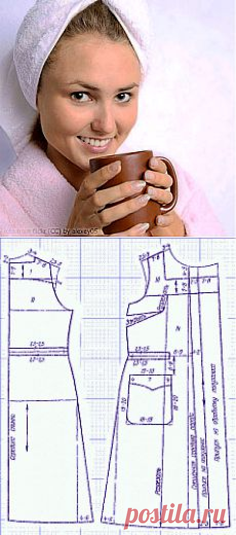 Выкройки женской одежды. Выкройка халата. | Иллюстрированные курсы по кройке и шитью. Как сшить халат? Выкройка женского домашнего халата бесплатно!
