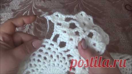 Белое пончо с ананасами . Часть 2