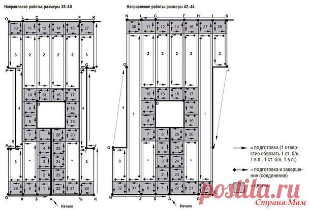 Черно-белый жилет из мотивов - Страна Мам