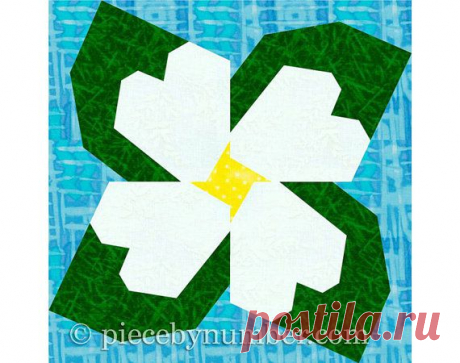 Кизил Blossom бумаги образует цветок одеяло на PieceByNumberQuilts