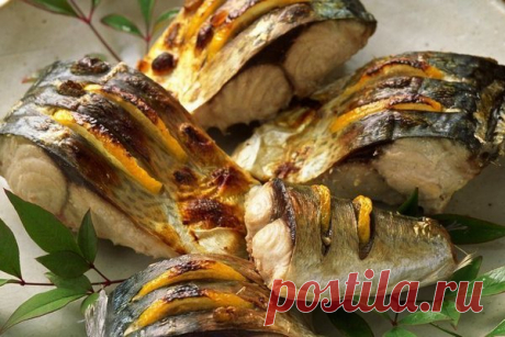 Запеченная скумбрия с апельсином