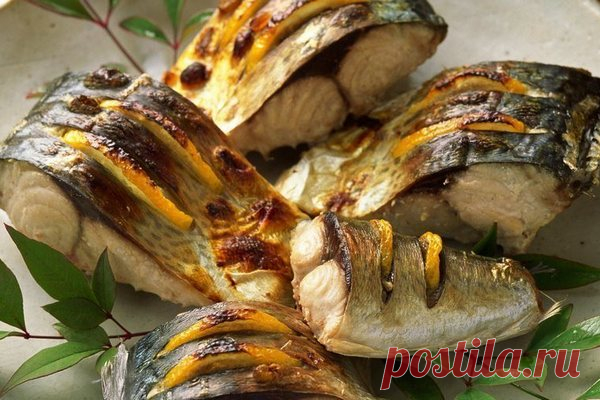 Запеченная скумбрия с апельсином