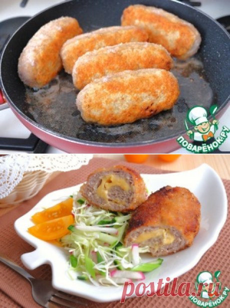 Мясные рулетики из фарша с сыром
