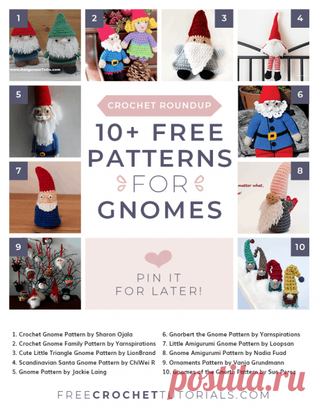 25+ Free Crochet Gnome Patterns There are more than 25 free Christmas Gnome Crochet Patterns to choose from in this collection! #ChristmasGnome #freepattern #ScandinavianGnome