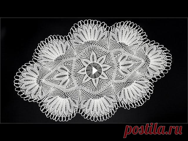 Салфетка спицами. Вязание салфетки для начинающих. Центр. Часть 1. Knitting doily. Part 1. Длина салфетки 67 см. Связана спицами 2 мм. На салфетку потребовалось 50 г пряжи Денди, то есть 1 моток, в мотке 330 м. Пряжа 100% мерсеризованный хло...