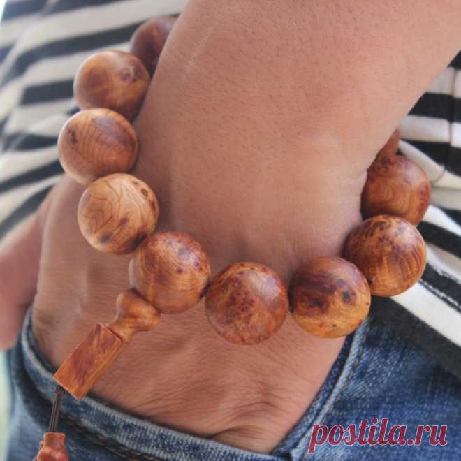 Taihang Thuja Wood Hand Bracelet-Mens Wood Bead Bracelet-Yoga | Etsy