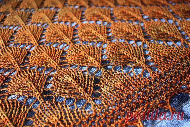 Очаровательная шаль с узором из листьев и пико спицами! | Dublog | Яндекс Дзен