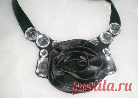 new-black-color-fabric-flowers-necklace-brooch.jpg (480×342)