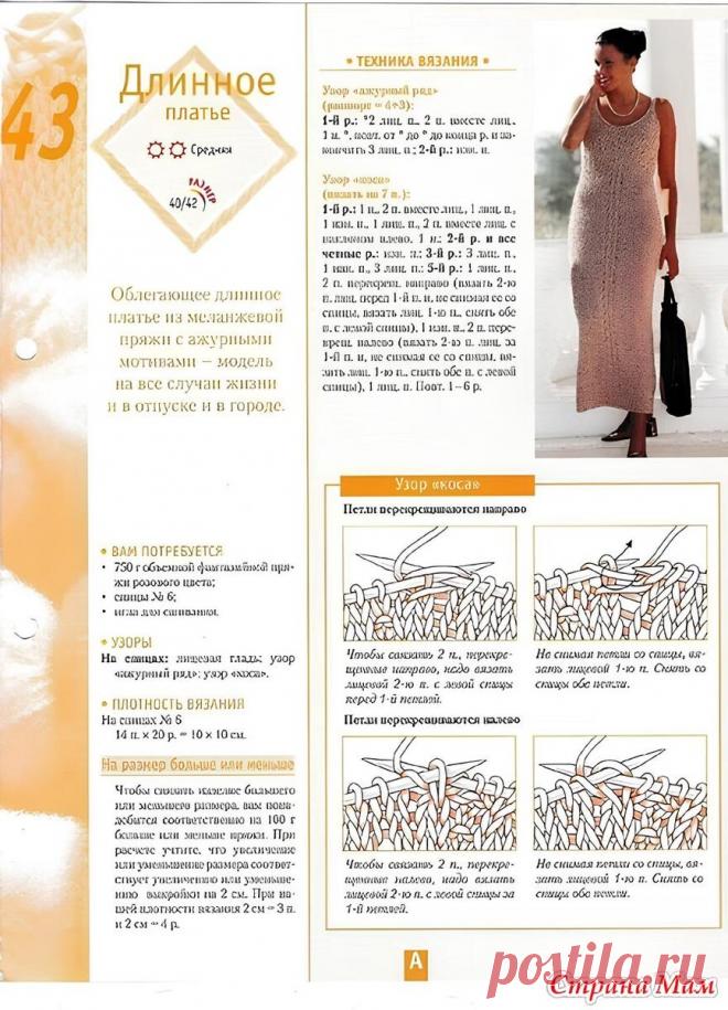 7 КРАСИВЫХ ПЛАТЬЕВ СПИЦАМИ НА ЛЕТО 2024! | Копилка узоров (Вязание спицами) | Дзен