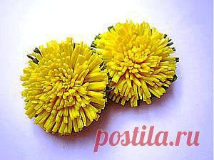Одуванчик из запекаемой пластики - Ярмарка Мастеров - ручная работа, handmade