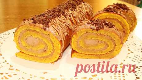 Тыквенный рулет с шоколадной начинкой - Кейс советов