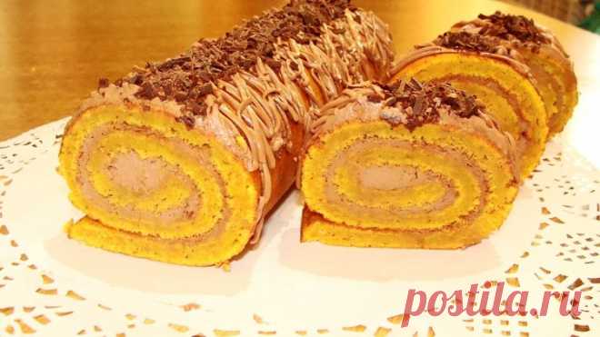 Тыквенный рулет с шоколадной начинкой - Кейс советов