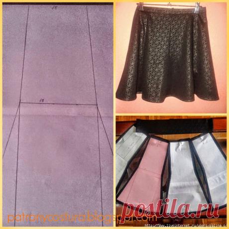 Юбка клиньями.Выкройка..