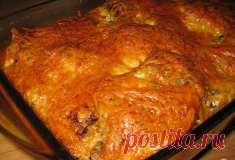 Курица с гречкой под сырным соусом