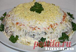 Салат с сельдью “Русский барин”.