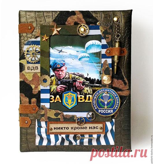 Купить Дембельский мужской фотоальбом ВДВ 2 - коричневый, фотоальбом, фотоальбом ручной работы, фотоальбомы