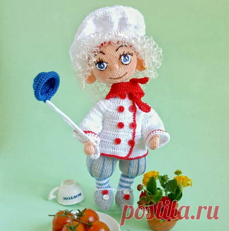 PDF Санта Клаус, Гномик и Повар крючком. FREE crochet pattern; Аmigurumi doll patterns. Амигуруми схемы и описания на русском. Вязаные игрушки и поделки своими руками #amimore - Санта Клаус, Новый год, новогодняя кукла, куколка, Санта Клаус.