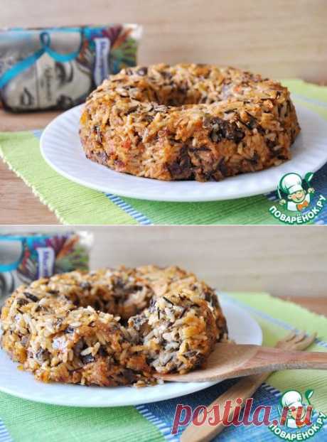 Тимбалло из риса с куриными сердечками - кулинарный рецепт