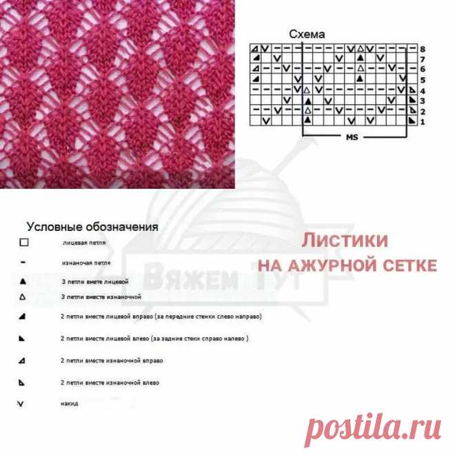 сеточка спицами с описанием и схемами — Яндекс: нашлось 6 млн результатов